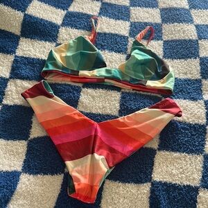 Billabong Multicolor Striped Bikini